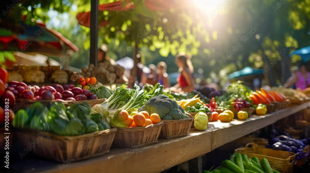 Farmers Market with fresh produce